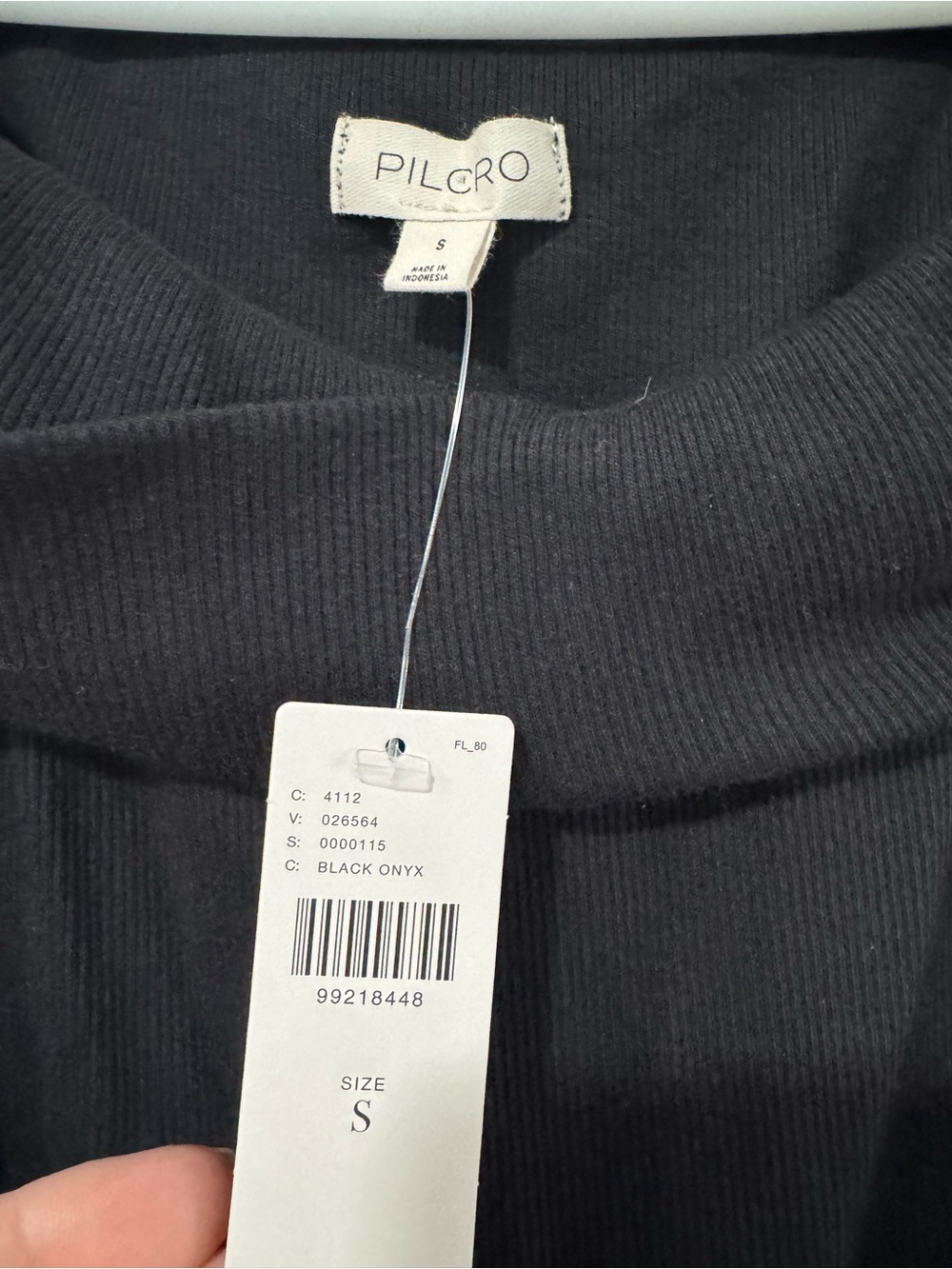 Pilcro Off-Shoulder Black Ribbed Top - Picture 3 of 4